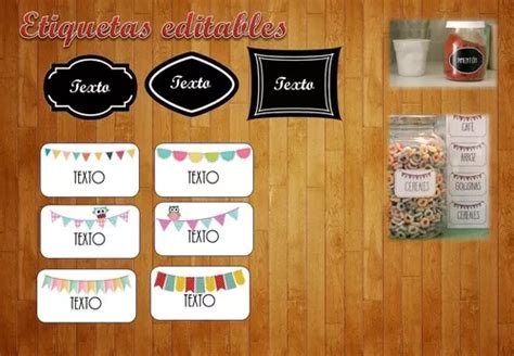 Kit Imprimible Etiquetas Frascos Editables Frases Especiero 7 838 En