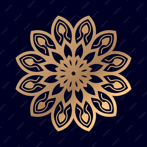 Premium Vector | Gold mandala on a dark blue background