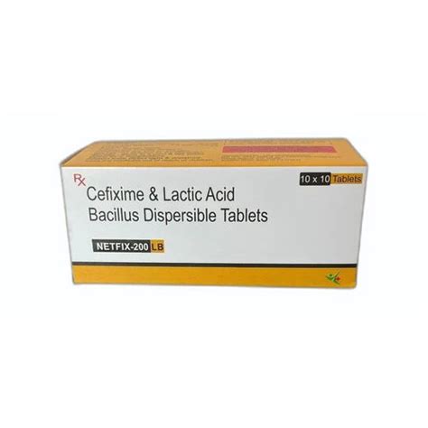 Cefixime And Lactic Acid Bacillus Dispersible Tablets General Medicines