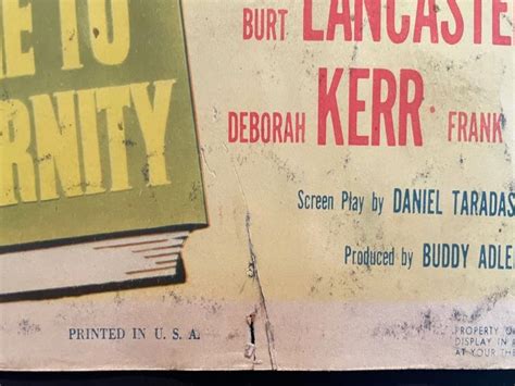 From Here To Eternity Original Lobby Card Movie Poster