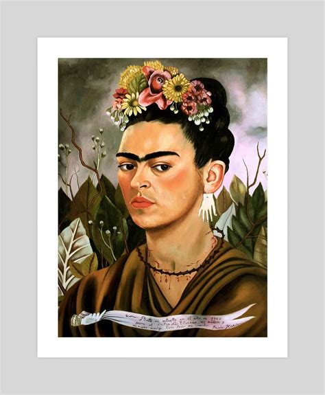 Self Portrait Dedicated to Dr Eloesser by Frida Kahlo Art Print Giclée