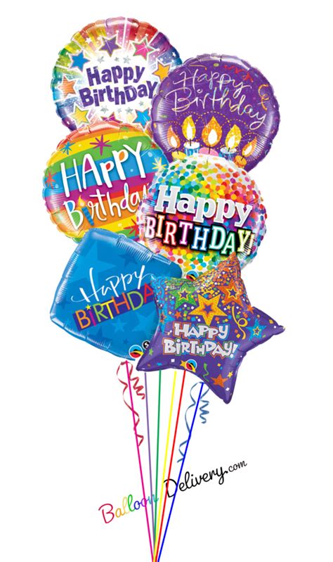 Happy Birthday Mylar Balloon Bouquet