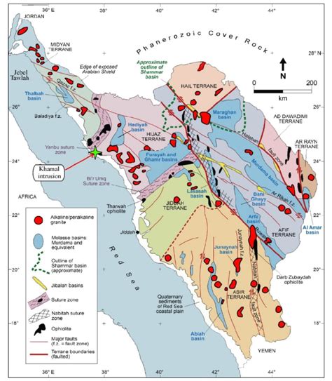 Simplified Geologic Map Of The Arabian Shield In Saudi Arabia Modified