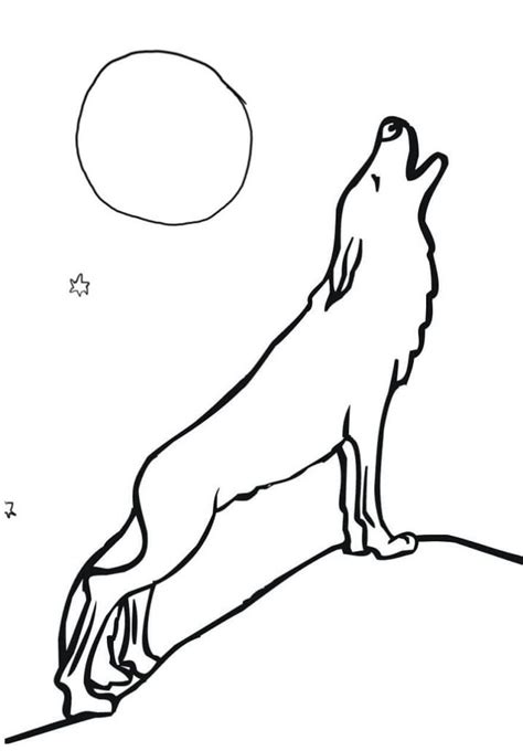 Coloriage Loup Qui Hurle La Lune T L Charger Et Imprimer Gratuit