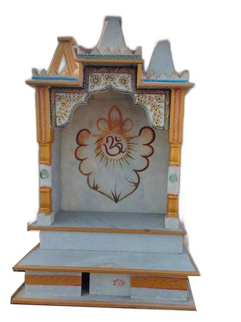 Rectangular Traditional Designer Marble Temple For Home Size 30 L