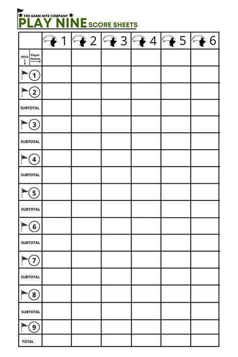 Printable Card Game Score Sheets