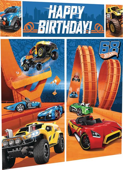 D Coration Murale Hot Wheels Avec Affiches Et Banderole Happy