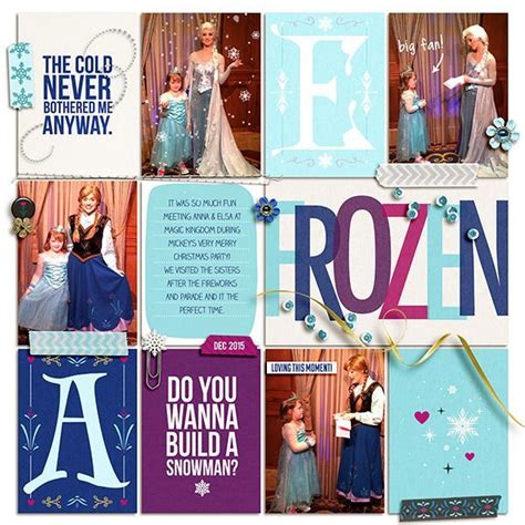 Disneys Frozen Elsa And Anna Digital Project Life Layout Featuring