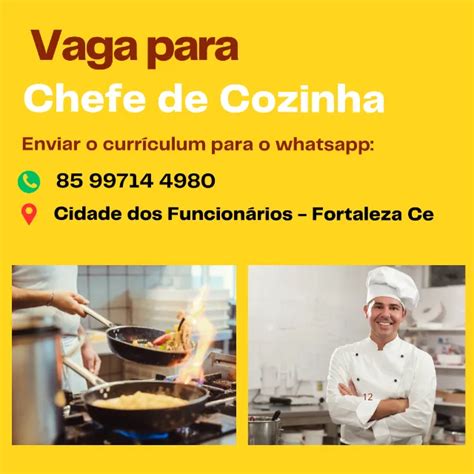 Vaga Chefe De Cozinha - Vagas de emprego em Fortaleza e região, CE