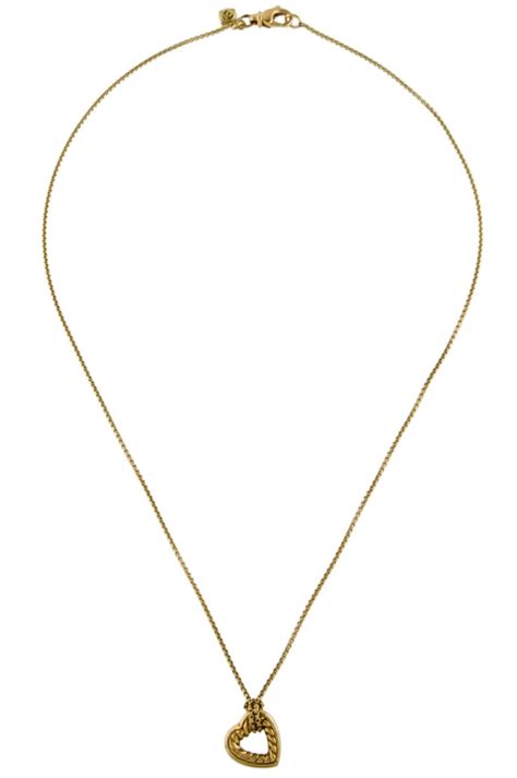 DAVID YURMAN HEART 18K GOLD BOX CHAIN NECKLACE Gem