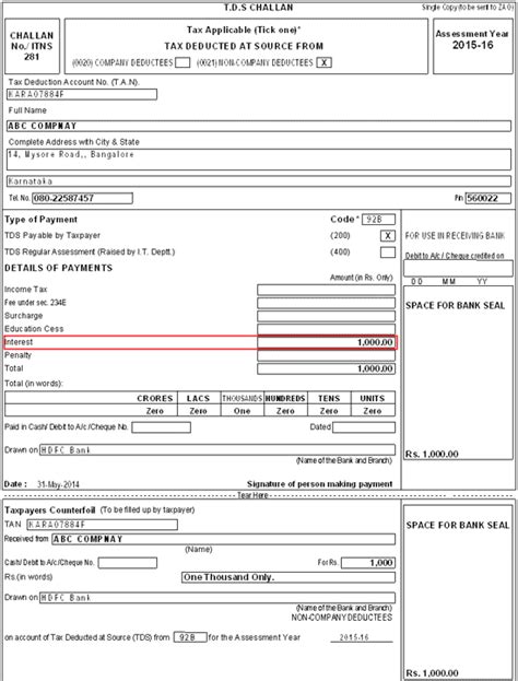 Income Tax Tds Challan 281 Excel Format