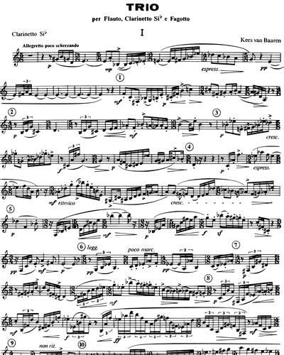 Trio For Flute Clarinet And Bassoon Clarinet In Bb Sheet Music By Kees