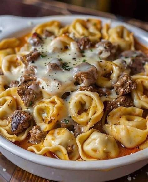 Cheesesteak Tortellini In Rich Provolone Sauce Recipesw