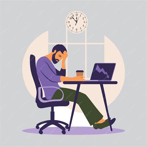 Premium Vector | Office Worker and Mental Health Issues Employee Table