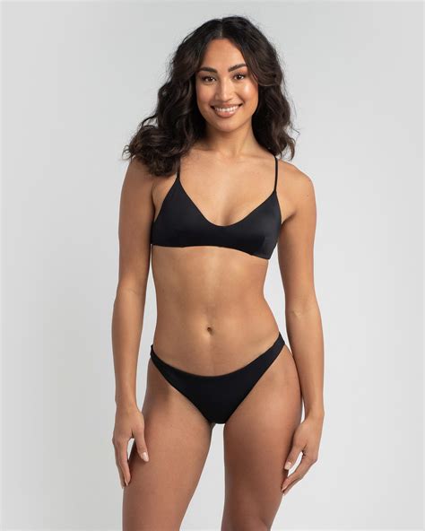 Shop RVCA Solid Cross Back Bikini Top In Black Fast Shipping Easy