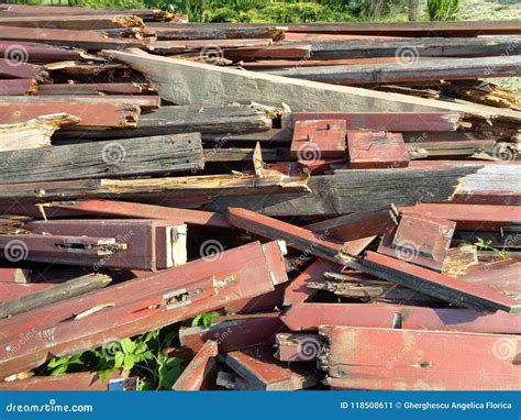 A Bunch Of Old Painted Wood Planks Stock Image Image Of Crosssection