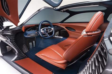 luxury sports car interior  leather  wood trims genesis gv