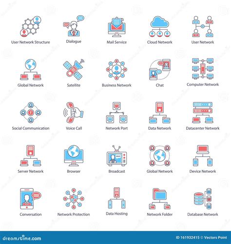 Pack Of Communication Flat Icons Stock Vector Illustration Of Cloud