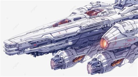 Side View Of A Huge Science Fiction Space Warship Like Halo Unsc Halcyon Class Light Cruiser