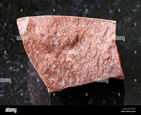 Macro Shooting Of Natural Mineral Rock Specimen Piece Of Rough Red