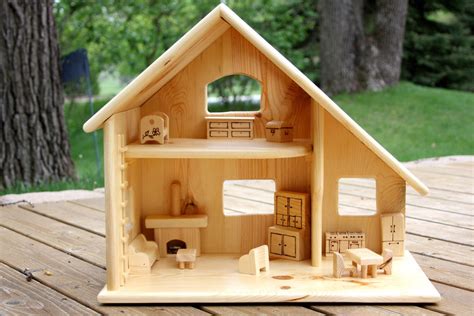 Wood Doll House Without Furniture Doll House Plans Diy Kids