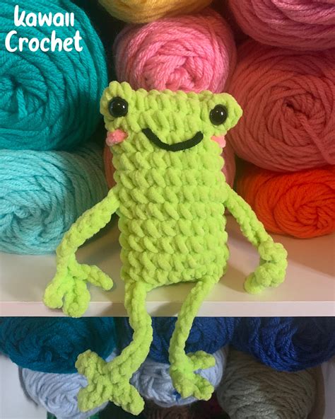 Crochet Leggy Frog Plushie Crochet Stuffed Animal Cute Crochet Frogs