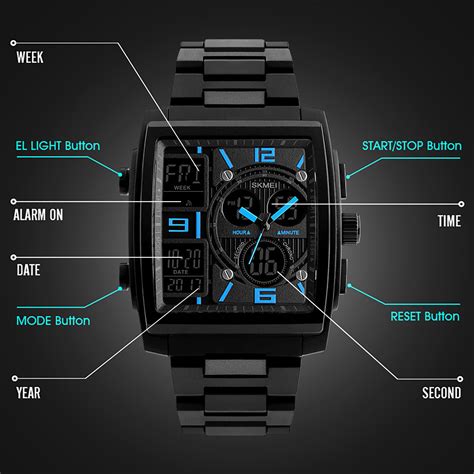 Waterproof Men S LED Digital Watch Quartz Analog Army Military Sport