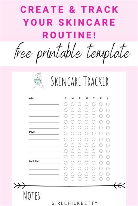 Skincare Tracker Free Printable Planner Girlchickbetty Planner