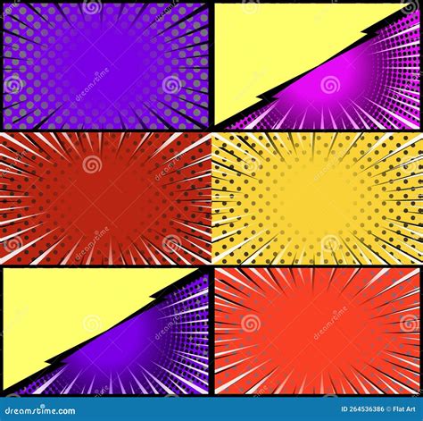 Fondo De Marcos Coloridos De Historietas Con Efectos Radiales Y