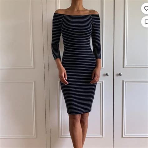 Zara Dresses Zara Trafaluc Off The Shoulder Midi Bodycon Dress In