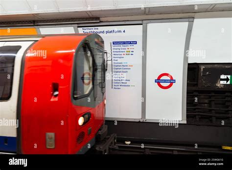 Tottenham Court Road Underground Station London Uk With A Moving