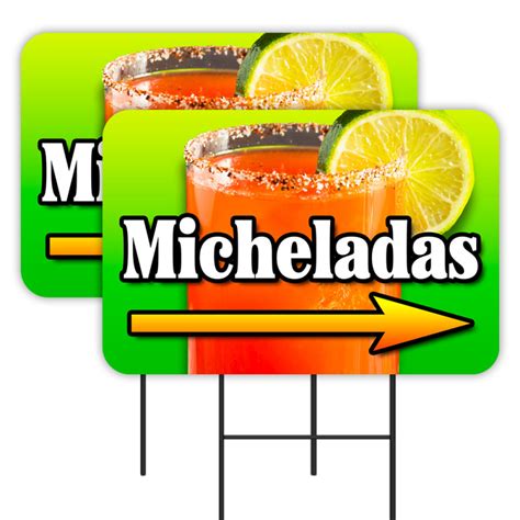 Micheladas 2 Pack Double Sided Yard Signs 16 X 24 With Metal Stakes