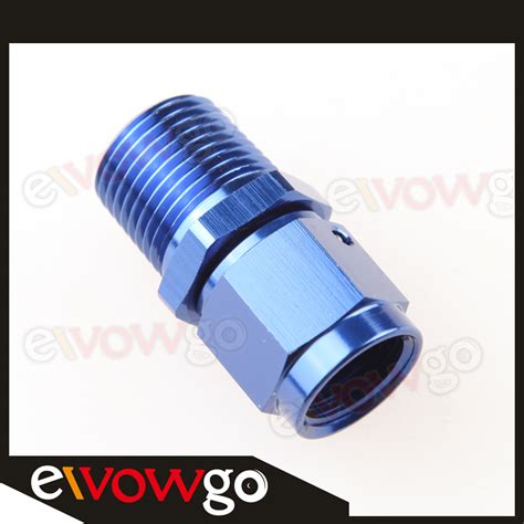 6an An 6 Female Swivel To Male 3 8 Npt Straight Aluminum Adapter Fitting Blue Ebay