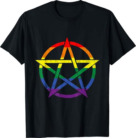 Pentagramm Gothic Gay Pride Wicca Homosexual Witchcraft T Shirt