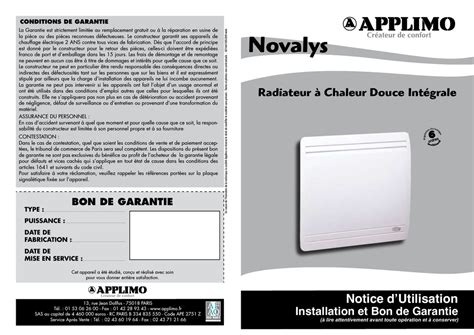 Mode Demploi Radiateur Electrique Applimo