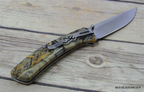 Browning Camo Tactical Liner Lock Folding Pocket Knife With Pocket Clip