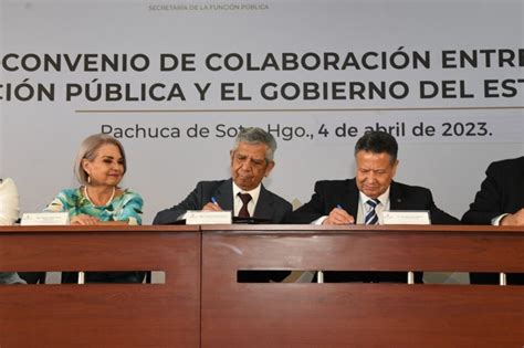 Gobierno de Hidalgo y SFP firman convenio para fortalecer desempeño