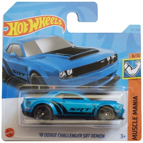 Hot Wheels 2018 Dodge Challenger SRT Demon kék kisautó 1 64 Mattel