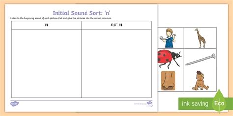 Initial Sound Sort N Cut And Glue Activity Twinkl Phonics