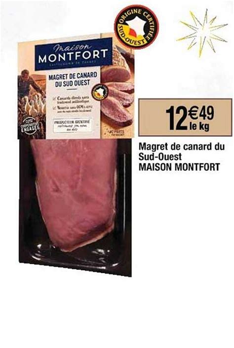 Promo Magret De Canard Du Sud Ouest Maison Montfort Chez Cora