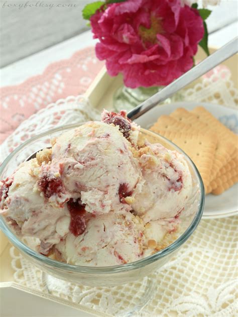 Cheesecake Ice Cream With Sour Cherries Foxy Folksy