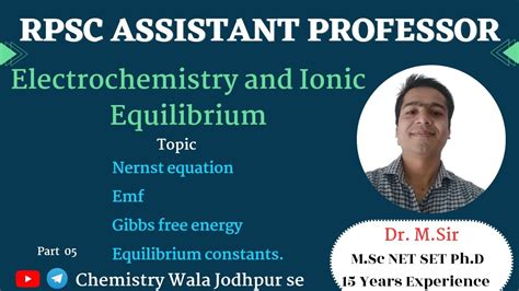 Rpsc Nernst Equation Emf Gibbs Free Energy Equilibrium Constants