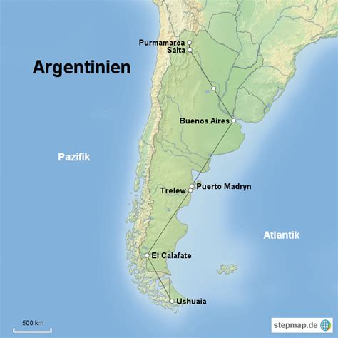 Stepmap Argentinien Landkarte F R S Damerika