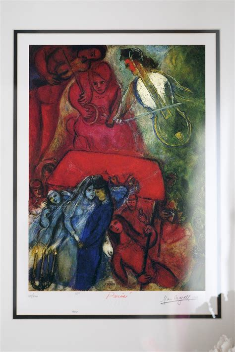 Marc Chagall The Wedding 1969 Framed Signed And Numbered Etsy