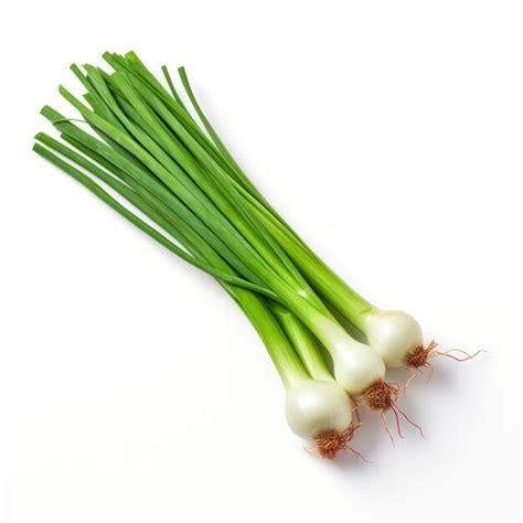 Premium Ai Image Green Onion Vegetables Isolated On White Background