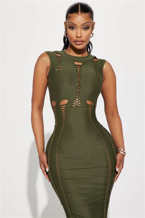 Kyla Braided Maxi Dress Olive Fashion Nova Dresses Fashion Nova