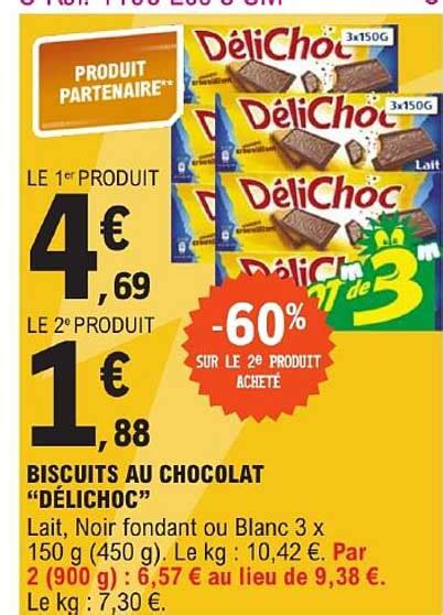 Promo Biscuits Au Chocolat délichoc chez E Leclerc iCatalogue fr