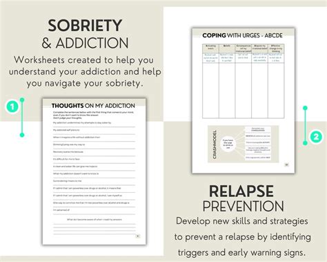 Addiction Recovery Workbook Printable Sobriety Worksheets Etsy