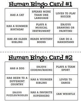 Human Bingo First Week Of School Activity By Sarah Balducci TPT