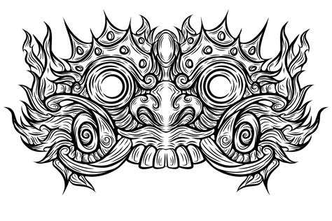 Hand Drawn Barong Vector Design For Coloring 7162471 Vector Art At Vecteezy